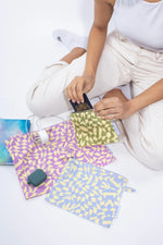 Load image into Gallery viewer, Wavy Check Pouch - small / medium / large
