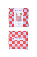 Load image into Gallery viewer, Red/ Blue Checkerboard Reusable Bag - Medium
