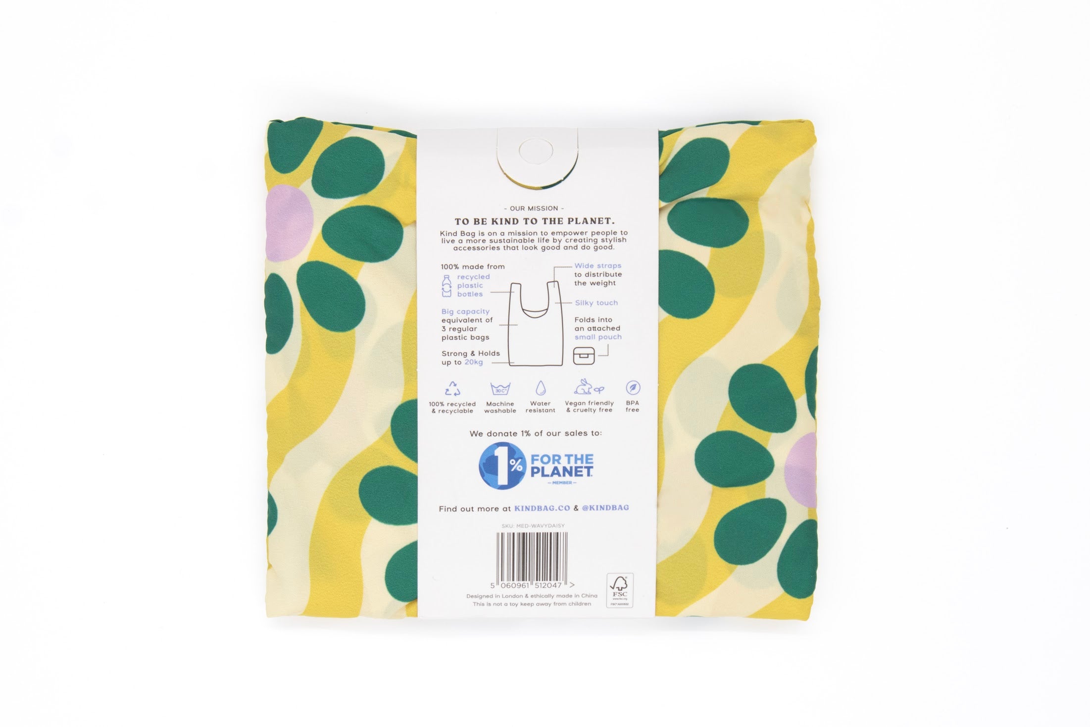 Wavy Daisy Reusable Bag - medium