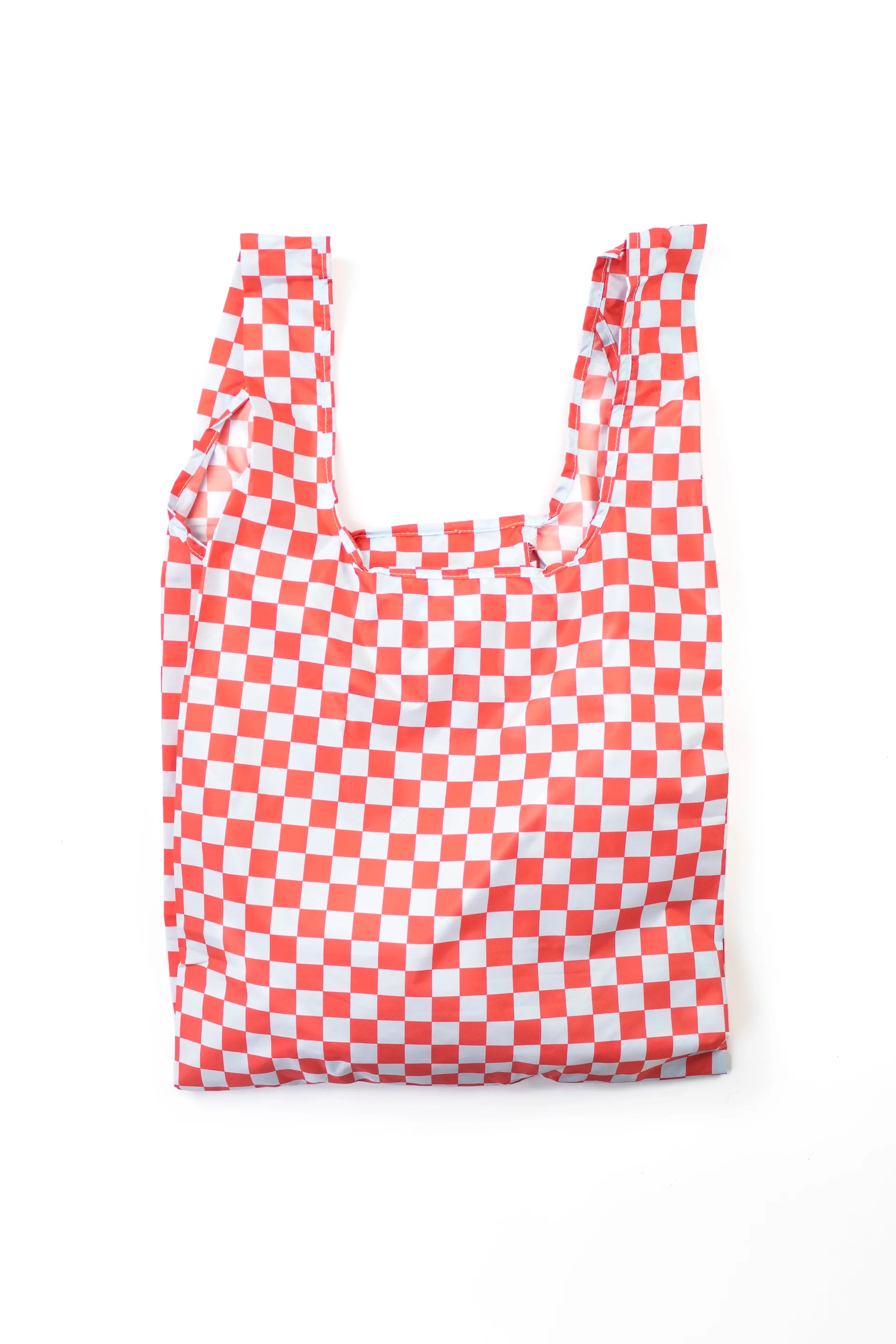 Red/ Blue Checkerboard Reusable Bag - Medium