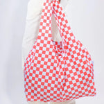 Load image into Gallery viewer, Red/ Blue Checkerboard Reusable Bag - Medium
