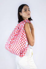 Load image into Gallery viewer, Red/ Blue Checkerboard Reusable Bag - Medium
