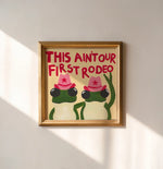 Load image into Gallery viewer, Frog Rodeo Hand Painted Print
