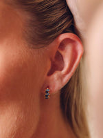 Load image into Gallery viewer, Sapphire Block Huggie Earrings
