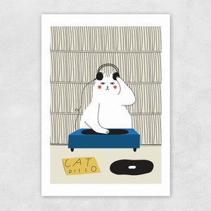Disco Cat Print