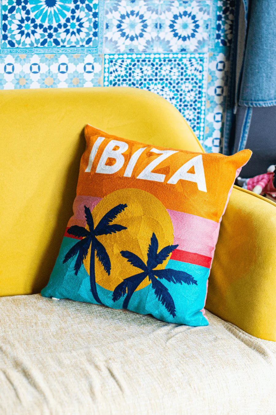 Ibiza Needlepoint Cushion - Limited Edition