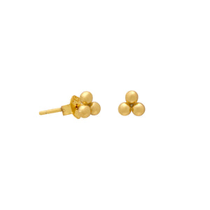 Mini Trio Stud Earrings - gold / silver