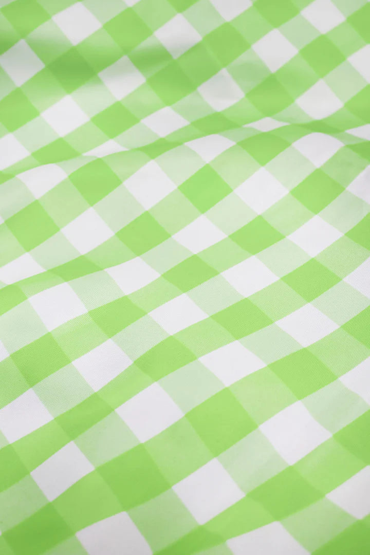 Lime Green Gingham Tote