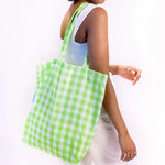 Load image into Gallery viewer, Lime Green Gingham Tote
