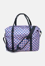 Load image into Gallery viewer, Weekender Bag - Pink &amp; Blue Checkerboard

