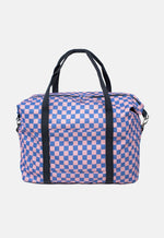 Load image into Gallery viewer, Weekender Bag - Pink &amp; Blue Checkerboard
