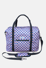 Load image into Gallery viewer, Weekender Bag - Pink &amp; Blue Checkerboard
