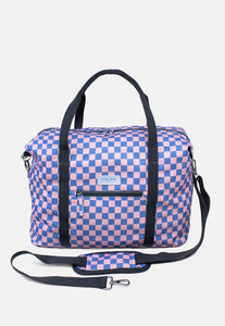 Weekender Bag - Pink & Blue Checkerboard