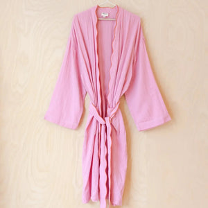 Pink Scallop Cotton Robe