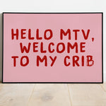 Load image into Gallery viewer, Mtv Welcome to My Crib Print - white / pink
