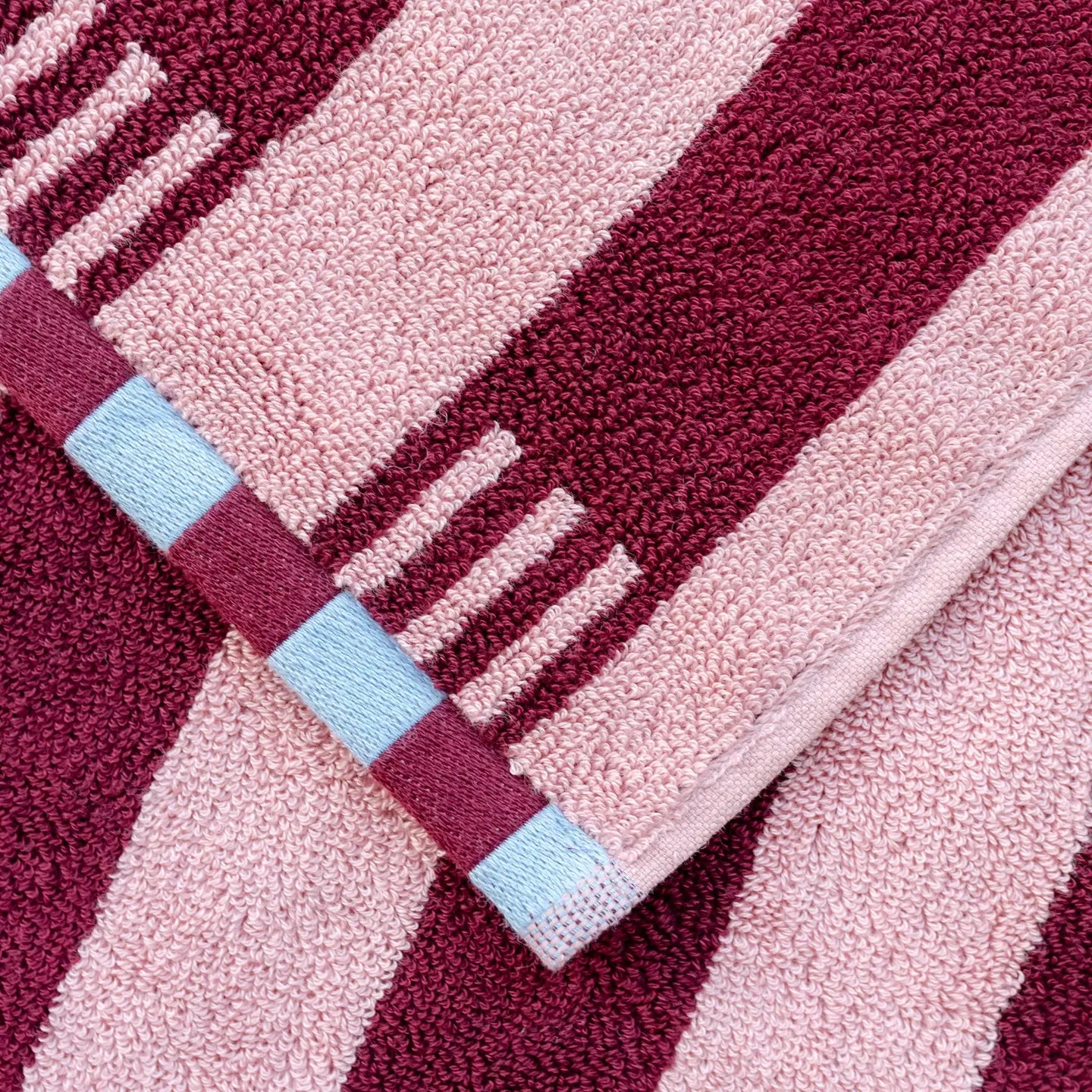 Cotton Hand Towel - pink stripe