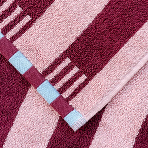 Cotton Hand Towel - pink stripe