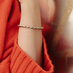 Load image into Gallery viewer, Silver Twist Cuff Bangle
