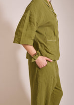 Load image into Gallery viewer, Cropped Cotton Pyjamas - green

