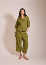 Load image into Gallery viewer, Cropped Cotton Pyjamas - green
