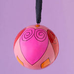 Load image into Gallery viewer, Pink &amp; Yellow Hearts Bauble
