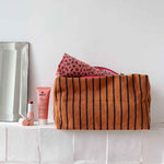 Load image into Gallery viewer, Vic Toiletry / Cosmetic Bag - ginger stripes
