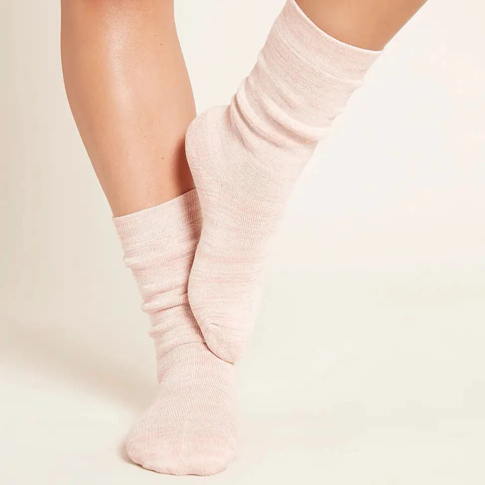 Chunky Bed Socks - dusty pink / storm