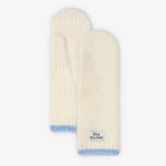 Load image into Gallery viewer, The Alpaca Mittens - Arctic White/Sky Blue
