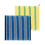 Load image into Gallery viewer, Cobalt Stripe Terry Towelling Flannel - 2 pack

