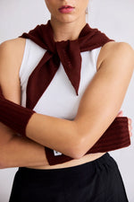 Load image into Gallery viewer, Merino Wool Triangle Scarf - dark walnut brown
