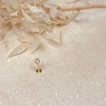 Load image into Gallery viewer, Single Gold Solitaire Labret Earring
