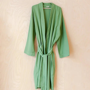 Green Cotton & Linen Robe