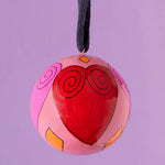Load image into Gallery viewer, Pink &amp; Yellow Hearts Bauble
