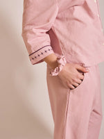 Load image into Gallery viewer, Cropped Cotton &amp; Linen Pyjamas - pink
