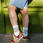 Load image into Gallery viewer, &#39;Coffee Please&#39; Sports Socks - white

