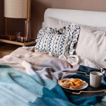 Load image into Gallery viewer, Navy Ruffle Cotton Cushion
