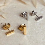 Load image into Gallery viewer, Bar Stud Earrings - gold / silver
