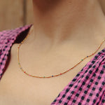 Load image into Gallery viewer, Gold Enamel Bead Necklace
