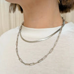 Load image into Gallery viewer, Silver Snake Chain Necklace
