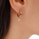 Load image into Gallery viewer, Heart Charm Hoop Earrings - gold / silver
