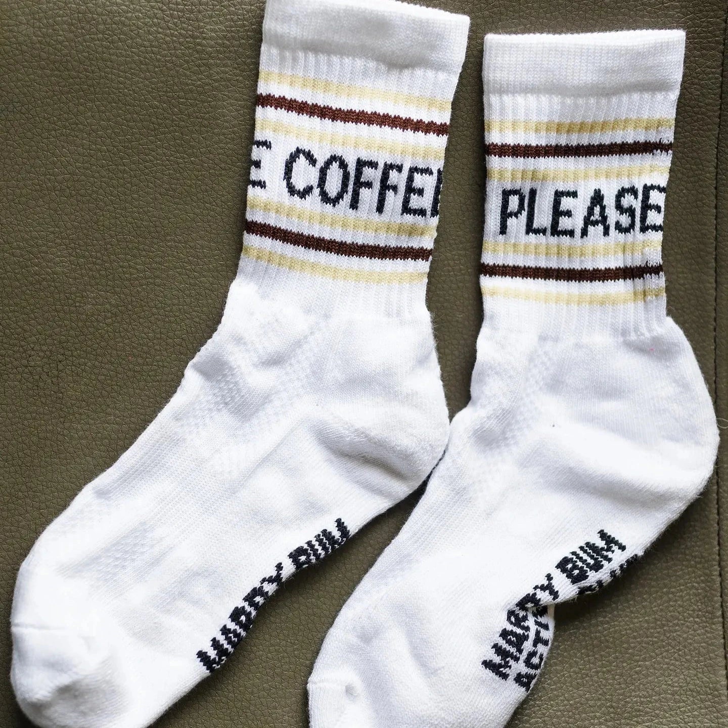 'Coffee Please' Sports Socks - white
