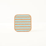 Load image into Gallery viewer, Organic Cork Blue Stripe Coaster Set - pack of 4
