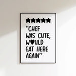 Load image into Gallery viewer, Chef Was Cute Print - white / pink
