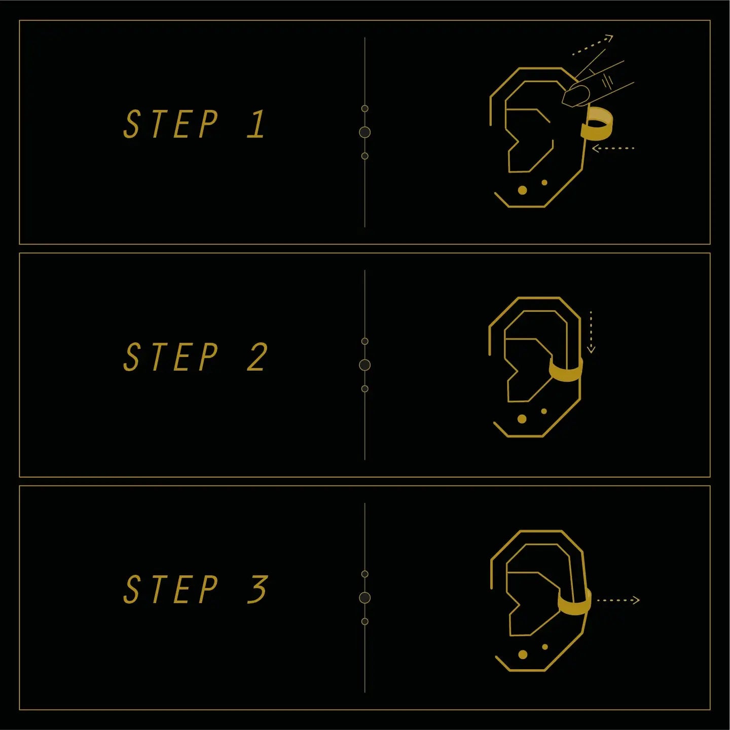 Slim Sparkle Ear Cuff - gold