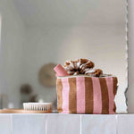 Load image into Gallery viewer, Sofia pouch - caramel &amp; strawberry stripe
