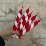 Load image into Gallery viewer, Candy Cane Dinner Candle
