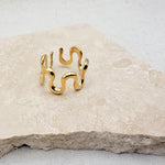 Load image into Gallery viewer, Gold Statement Wave Ring
