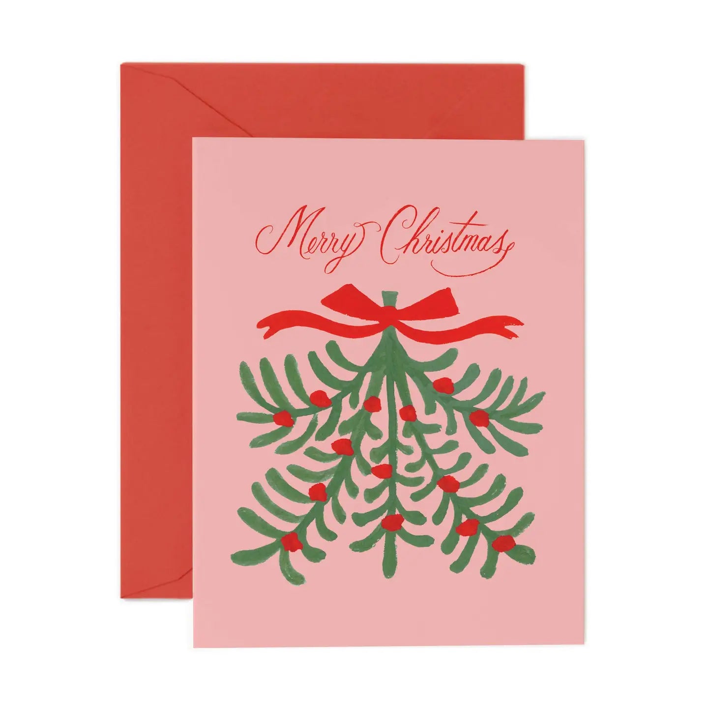 Merry Christmas Mistletoe Card - single / box of 8