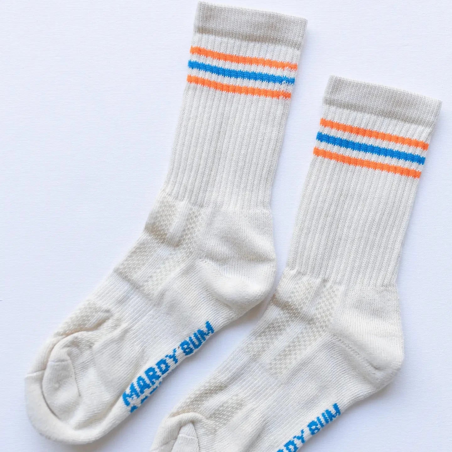 Stripe Cuff Sports Socks - ecru