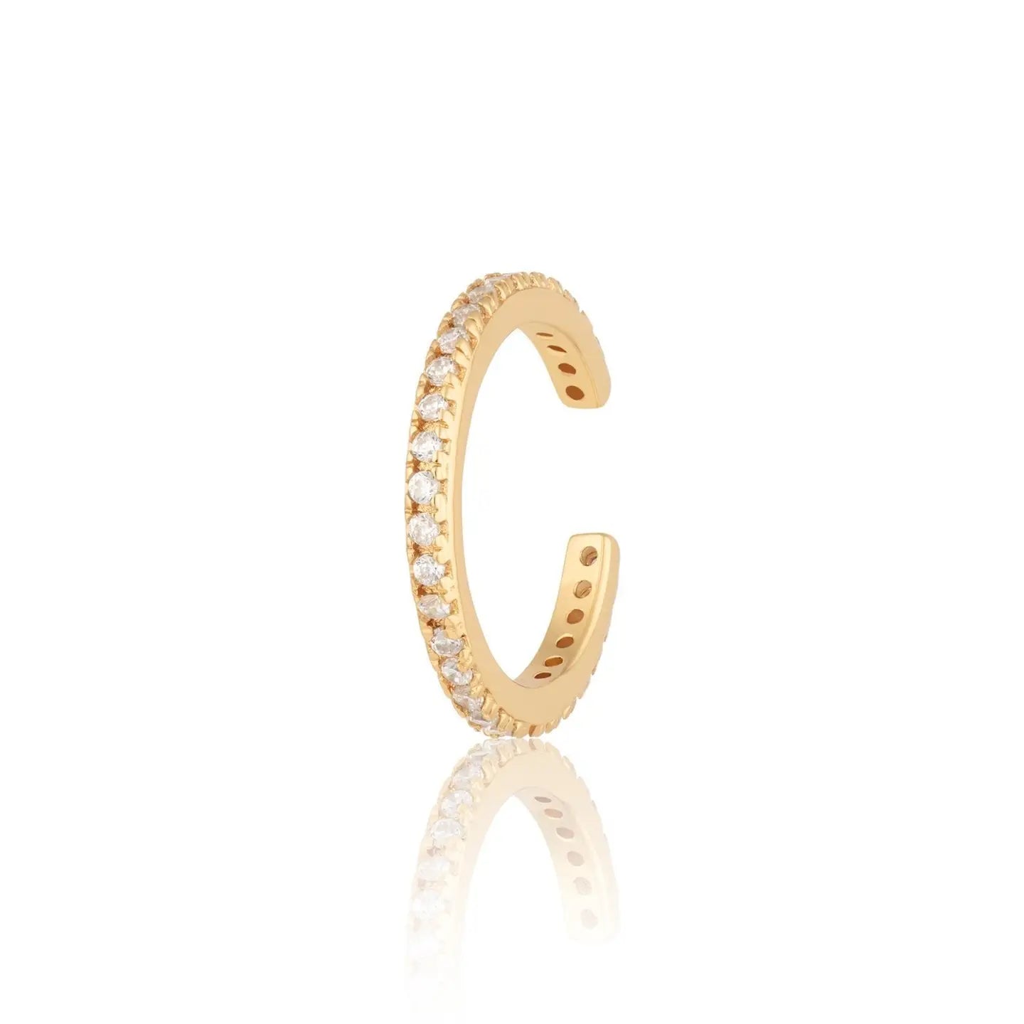 Slim Sparkle Ear Cuff - gold